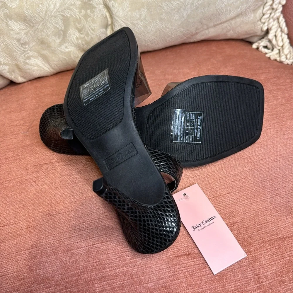 Juicy Couture Greysi Black Slingback heels Featuring with Rhinestones, size 8 - Picture 7 of 8